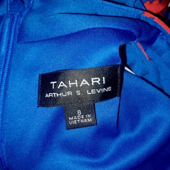 Tahari Blue Floral Halter Dress - Picture 5 of 5